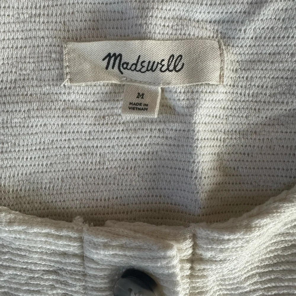 Madewell Cream Button-Front Tank Top - Picture 3 of 3